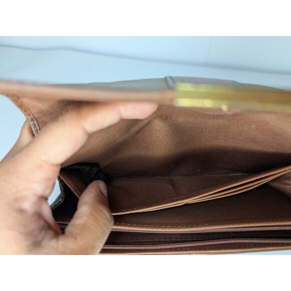 Fossil Brown Leather Farrah FLP Wallet Clutch RFID - Picture 9 of 10